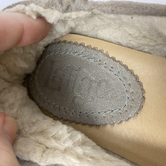 Latigo Flats Loafers Womens 8.5 Tan Suede Southwestern Embroidered Shearling - Picture 5 of 13